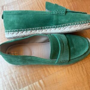 Sam Edelman Green Suede Loafers